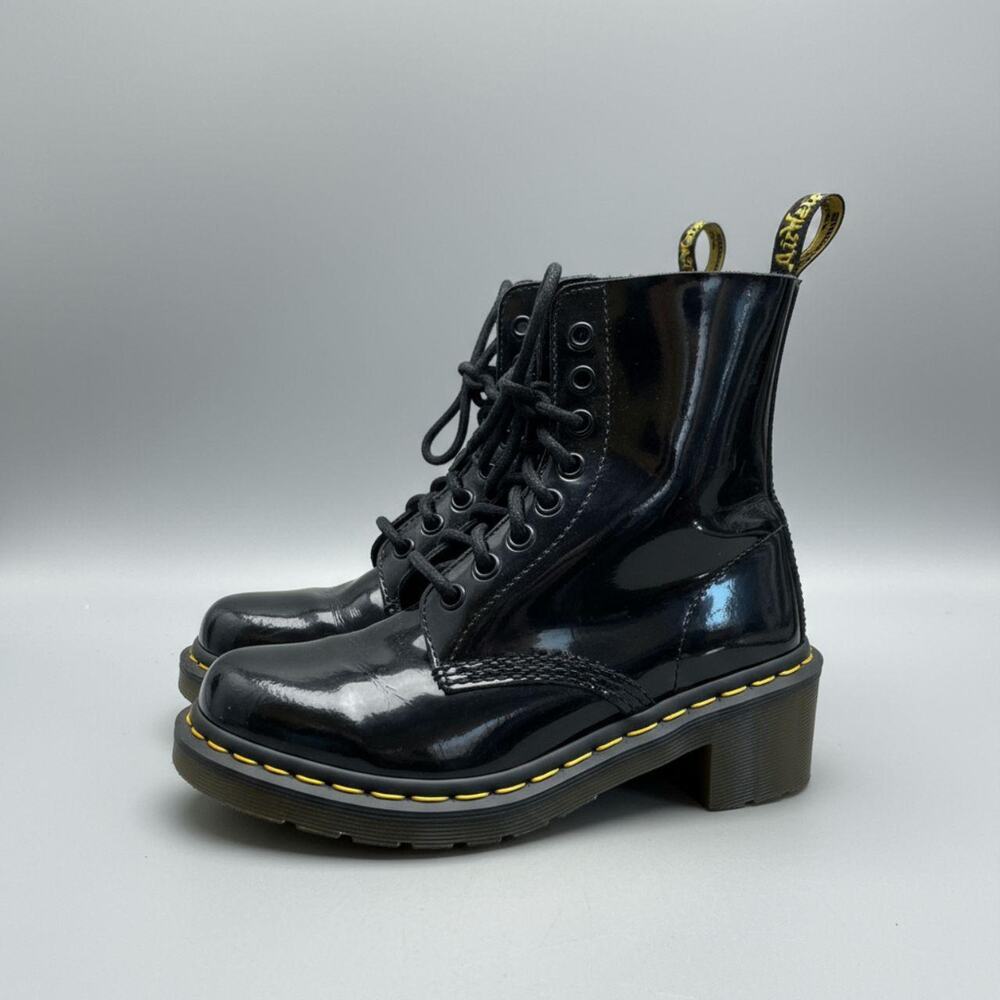 Doc martens black patent Clemency boots, size 5, LIKE NEW!